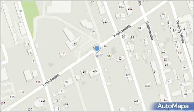 Tarnów, Krakowska, 98, mapa Tarnów