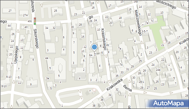 Tarnów, Krasińskiego Zygmunta, 2, mapa Tarnów