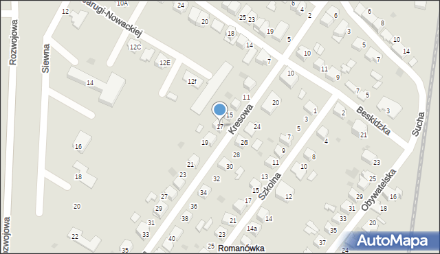 Tarnów, Kresowa, 17, mapa Tarnów