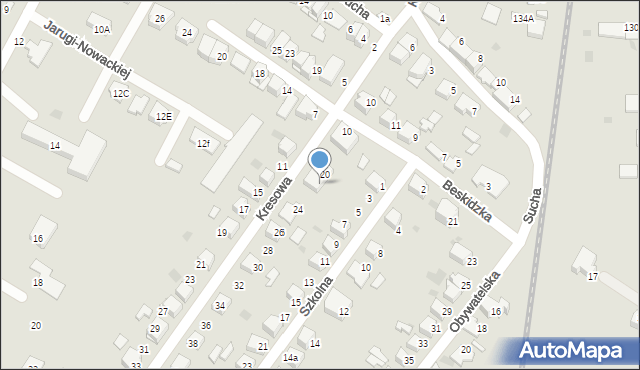 Tarnów, Kresowa, 22, mapa Tarnów