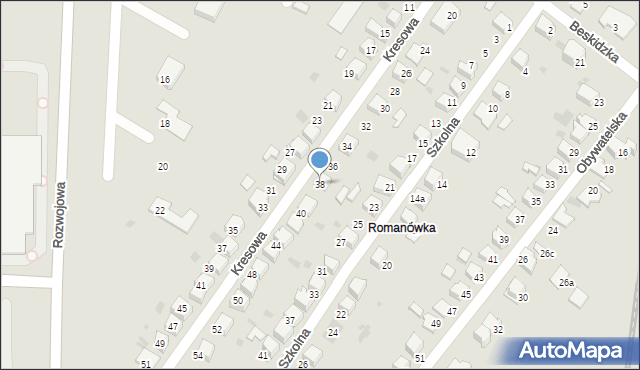 Tarnów, Kresowa, 38, mapa Tarnów