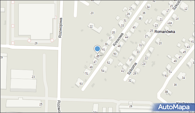 Tarnów, Kresowa, 45, mapa Tarnów