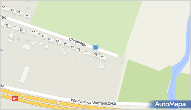 Tarnów, Króla Bolesława Chrobrego, 75, mapa Tarnów