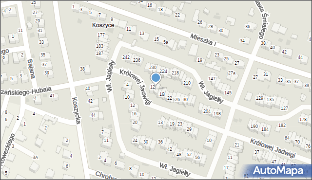 Tarnów, Królowej Jadwigi, 14, mapa Tarnów