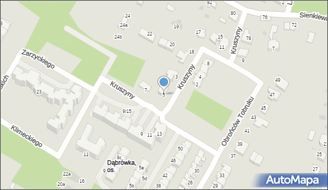 Tarnów, Kruszyny Franciszka, 5, mapa Tarnów