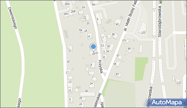 Tarnów, Krzyska, 10, mapa Tarnów