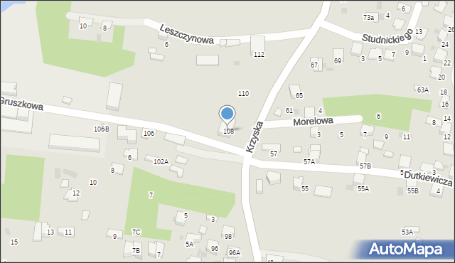 Tarnów, Krzyska, 108, mapa Tarnów