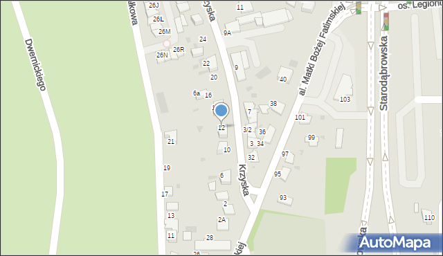 Tarnów, Krzyska, 12, mapa Tarnów