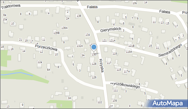 Tarnów, Krzyska, 130, mapa Tarnów