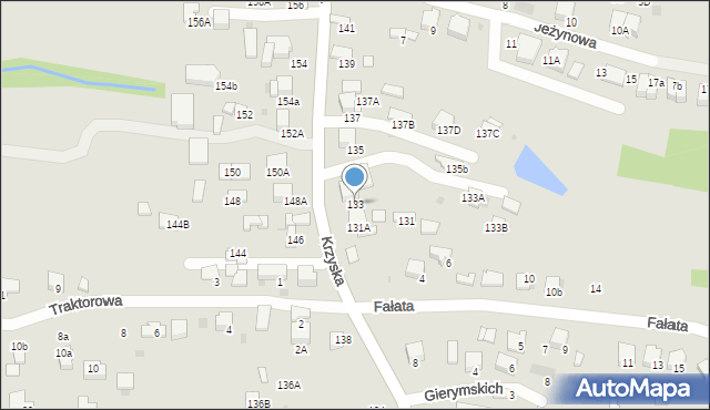 Tarnów, Krzyska, 133, mapa Tarnów