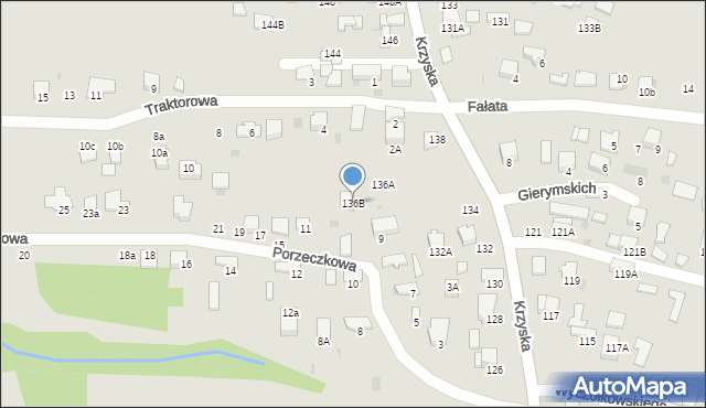 Tarnów, Krzyska, 136B, mapa Tarnów