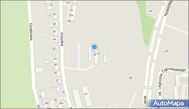 Tarnów, Krzyska, 15, mapa Tarnów