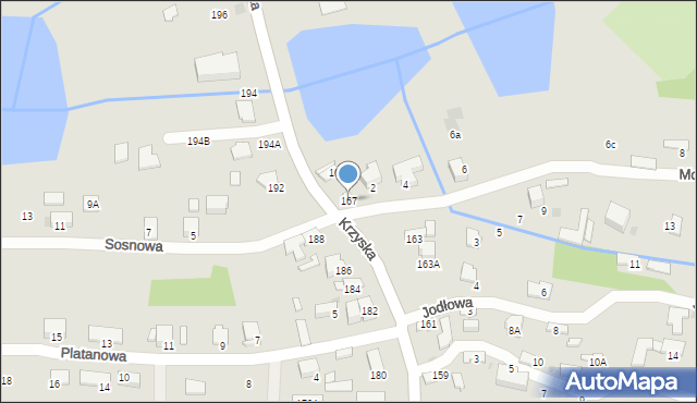 Tarnów, Krzyska, 167, mapa Tarnów