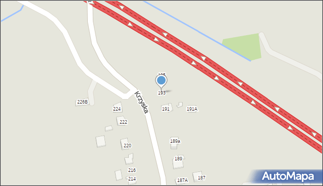 Tarnów, Krzyska, 193, mapa Tarnów