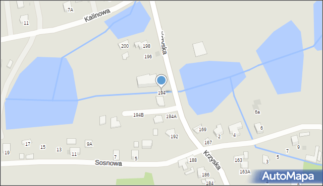 Tarnów, Krzyska, 194, mapa Tarnów