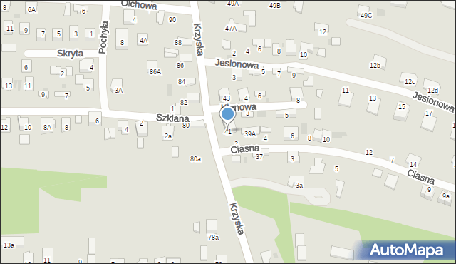 Tarnów, Krzyska, 41, mapa Tarnów