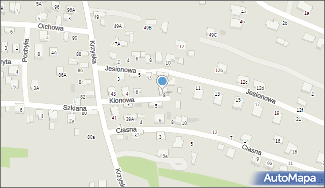 Tarnów, Krzyska, 43B, mapa Tarnów