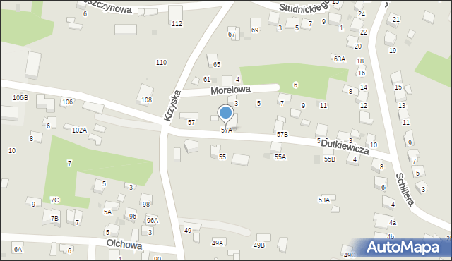 Tarnów, Krzyska, 57A, mapa Tarnów