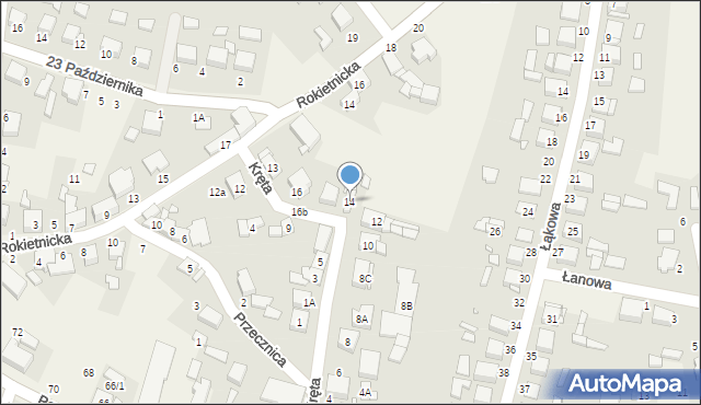 Tarnowo Podgórne, Kręta, 14, mapa Tarnowo Podgórne