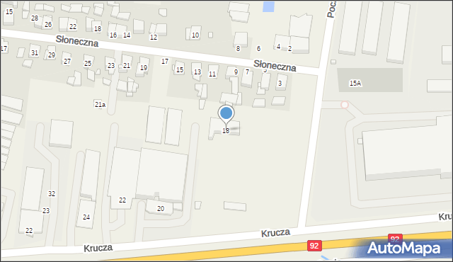 Tarnowo Podgórne, Krucza, 18, mapa Tarnowo Podgórne