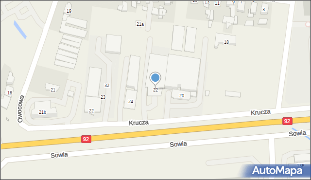 Tarnowo Podgórne, Krucza, 22, mapa Tarnowo Podgórne
