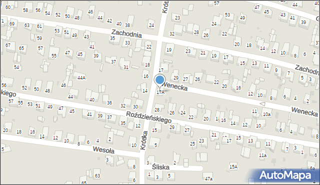Tarnowskie Góry, Krótka, 17A, mapa Tarnowskie Góry
