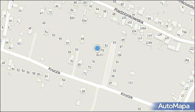 Tarnowskie Góry, Krucza, 77, mapa Tarnowskie Góry
