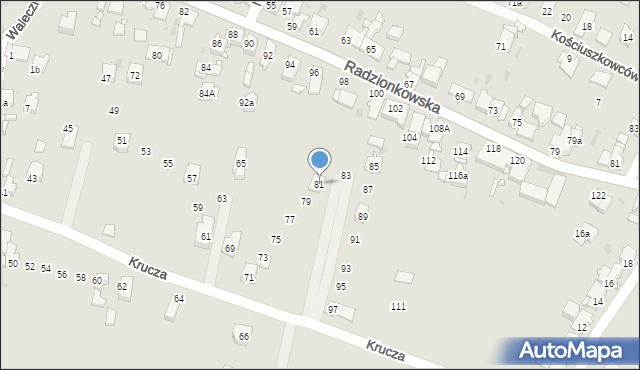 Tarnowskie Góry, Krucza, 81, mapa Tarnowskie Góry