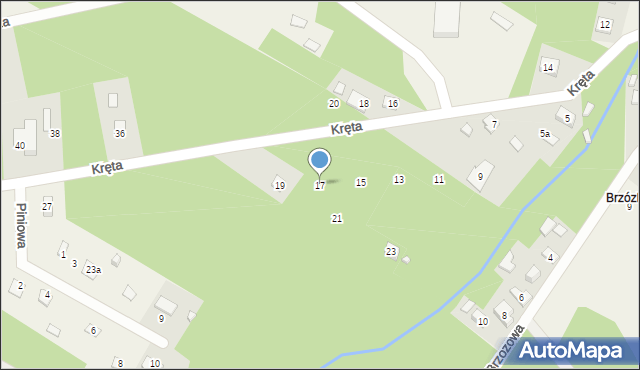Tartak Brzózki, Kręta, 17, mapa Tartak Brzózki
