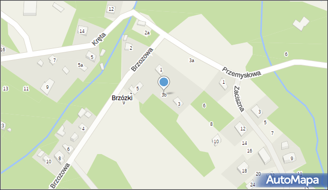 Tartak Brzózki, Kręta, 3b, mapa Tartak Brzózki