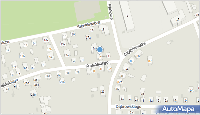 Tczew, Krasińskiego, 2, mapa Tczew
