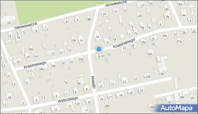 Tczew, Krasińskiego, 21, mapa Tczew