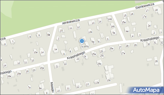 Tczew, Krasińskiego, 7, mapa Tczew