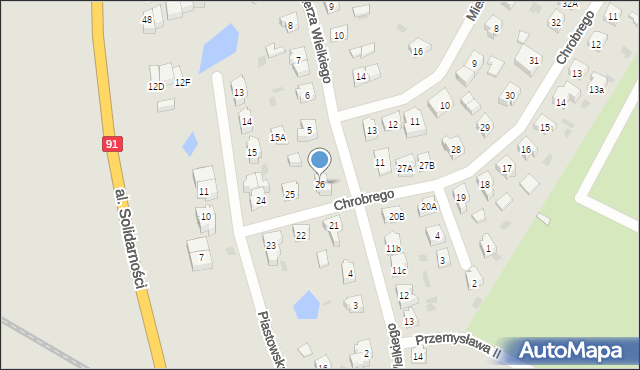 Tczew, Króla Bolesława Chrobrego, 26, mapa Tczew