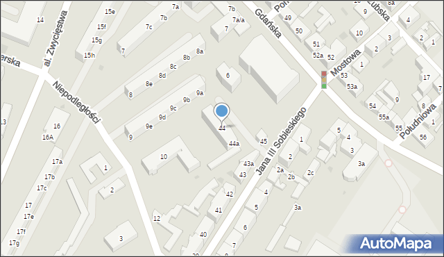 Tczew, Króla Jana III Sobieskiego, 44, mapa Tczew