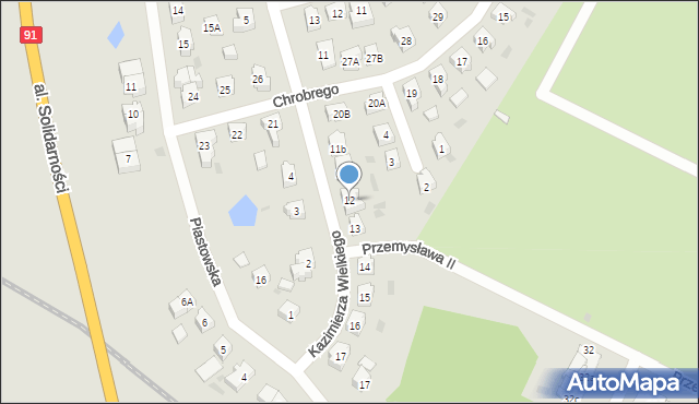 Tczew, Króla Kazimierza Wielkiego, 12, mapa Tczew