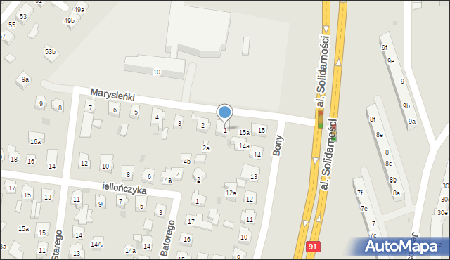 Tczew, Królowej Marysieńki, 1, mapa Tczew