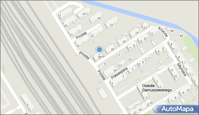 Tczew, Krucza, 20, mapa Tczew