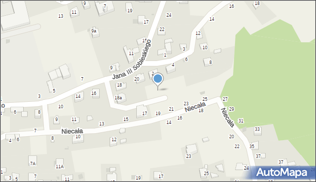 Tenczynek, Króla Jana III Sobieskiego, 18c, mapa Tenczynek