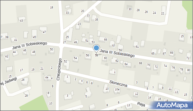 Tenczynek, Króla Jana III Sobieskiego, 58, mapa Tenczynek