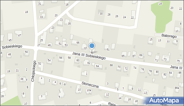 Tenczynek, Króla Jana III Sobieskiego, 59, mapa Tenczynek