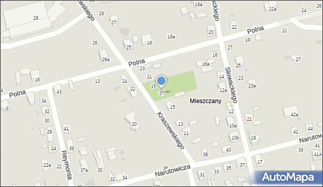 Terespol, Kraszewskiego Józefa Ignacego, 17, mapa Terespol