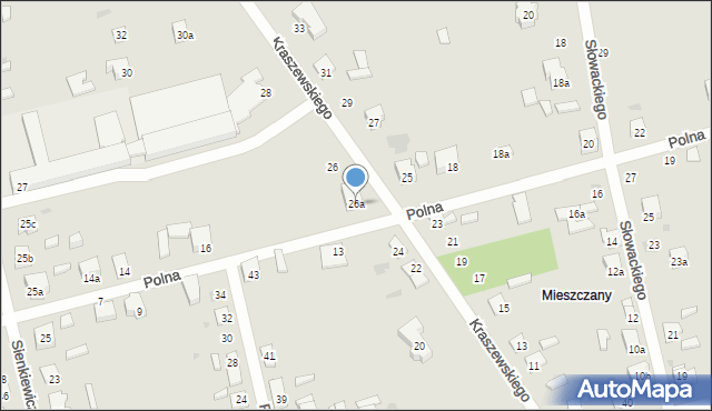 Terespol, Kraszewskiego Józefa Ignacego, 26a, mapa Terespol