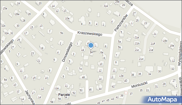 Tomaszów Lubelski, Kraszewskiego Józefa Ignacego, 3A, mapa Tomaszów Lubelski