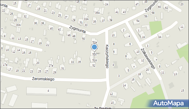 Tomaszów Lubelski, Króla Zygmunta, 52c, mapa Tomaszów Lubelski