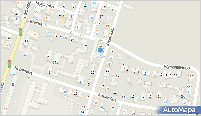 Tomaszów Lubelski, Królewska, 20A, mapa Tomaszów Lubelski