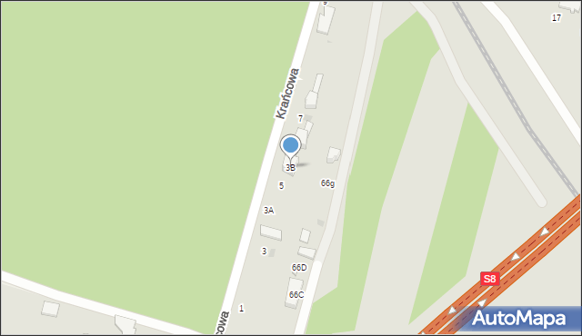 Tomaszów Mazowiecki, Krańcowa, 3B, mapa Tomaszów Mazowiecki