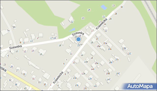 Tomaszów Mazowiecki, Krawiecka, 13, mapa Tomaszów Mazowiecki