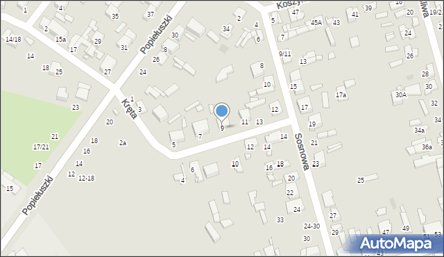 Tomaszów Mazowiecki, Kręta, 9, mapa Tomaszów Mazowiecki
