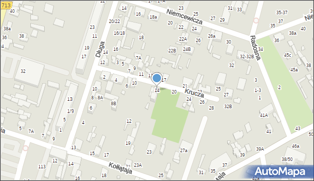 Tomaszów Mazowiecki, Krucza, 14, mapa Tomaszów Mazowiecki